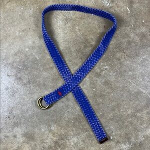 Ralph Lauren Blue Woven Belt with Brass O-Ring Buckle NWT
Size: XL